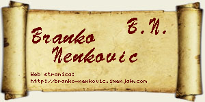 Branko Nenković vizit kartica